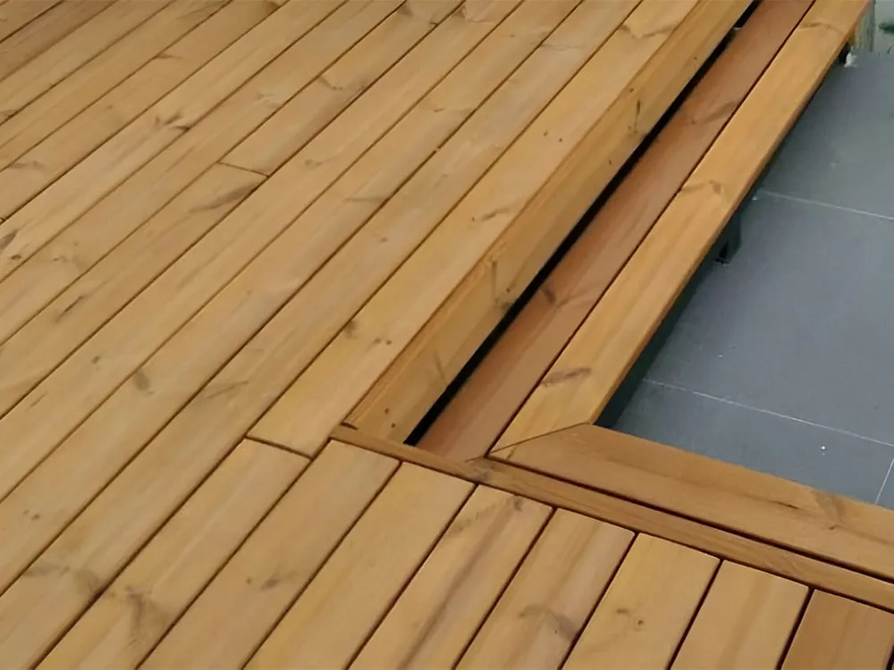 Thermo Oak Decking in Modern Outdoor Setting