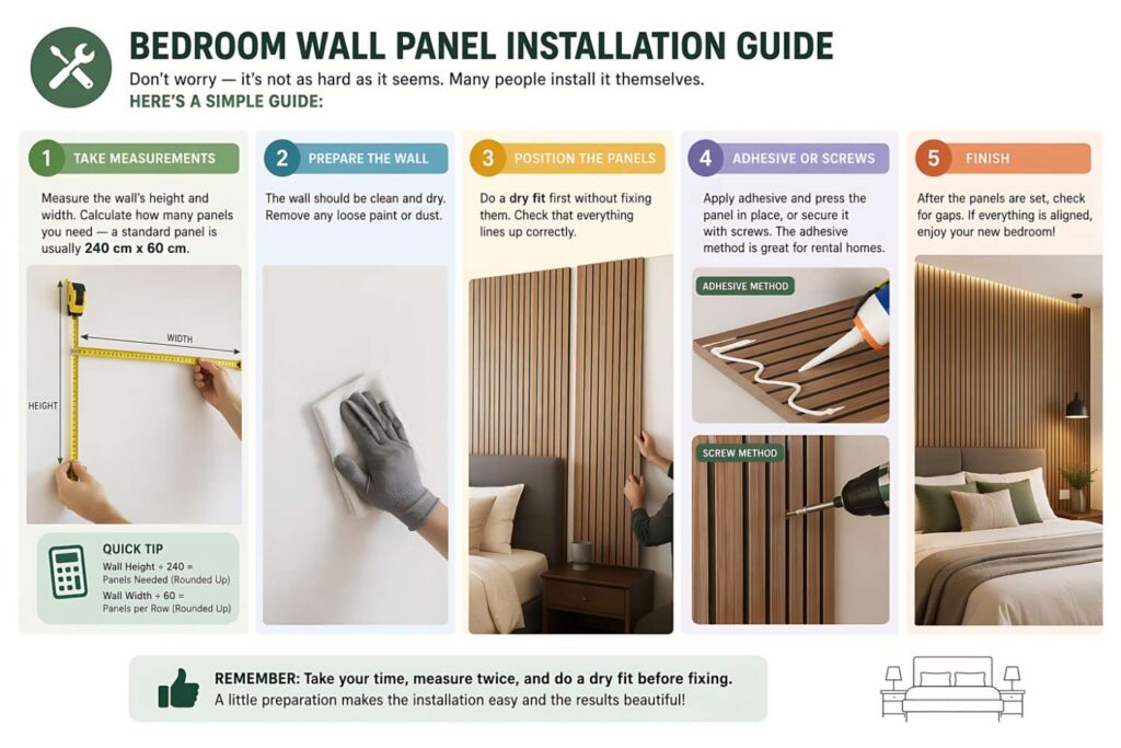 How to Install Bed Headboard Wall Panelling — Step by Step