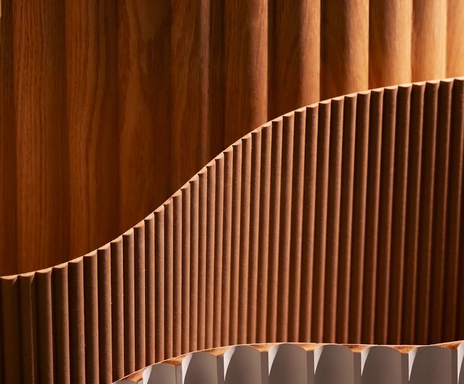 Flexible wood panel detail